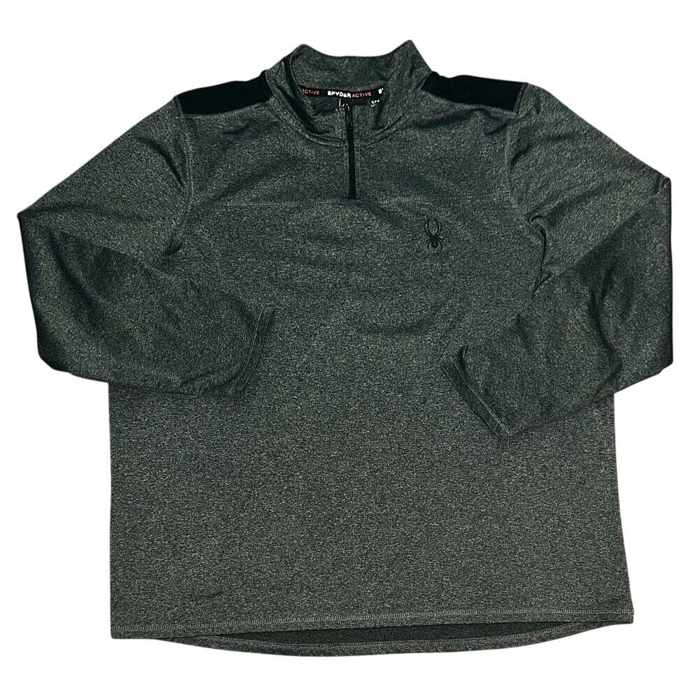 Spyder Active 1/4 Zip Charcoal Heather Gray Pullover Men's XL